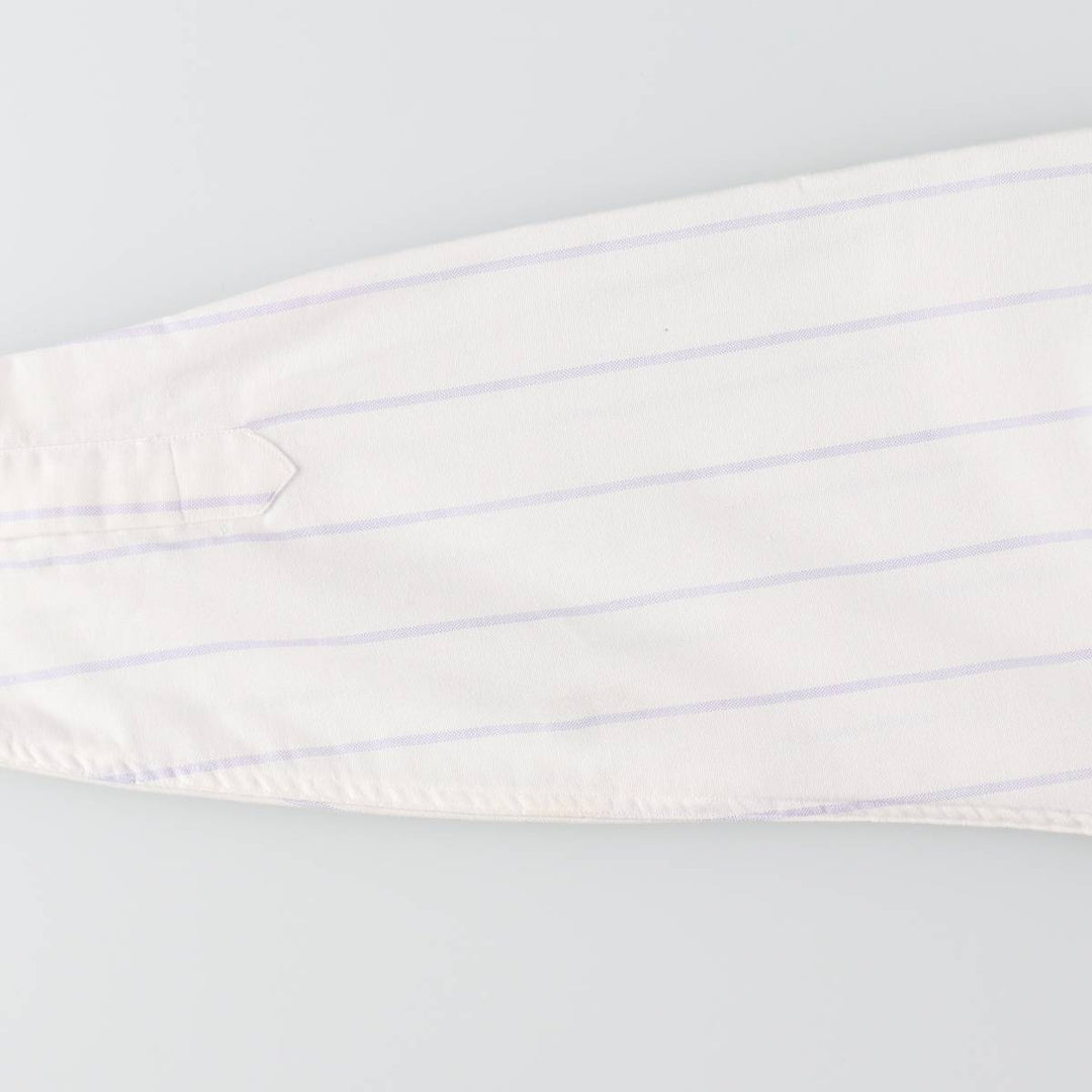 Elulu Original Remake Big Ribbon Shirt, Long Sleeve Button-Down Striped Shirt, Made in USA, Women's Size M cotton white type Vintage Second Hand