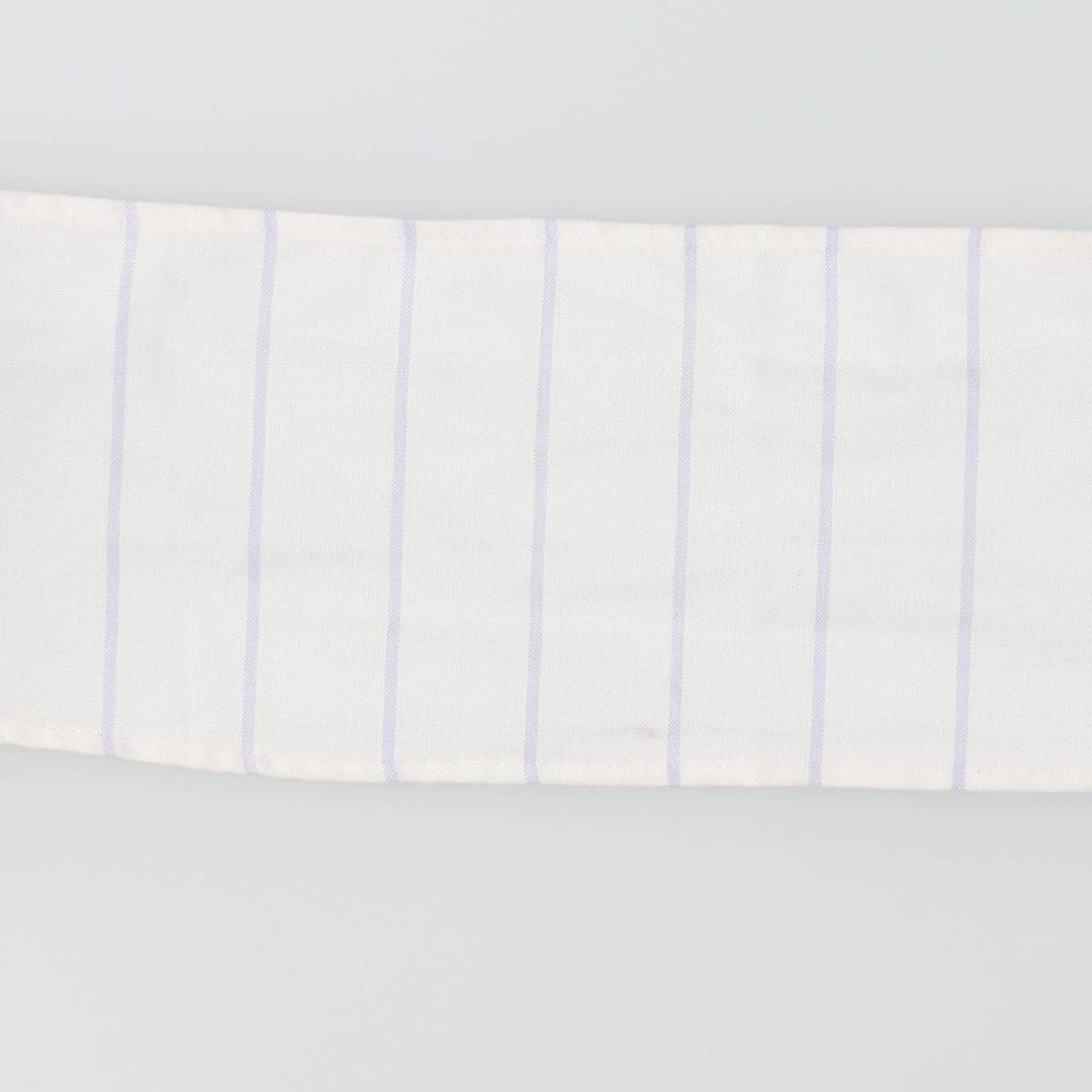 Elulu Original Remake Big Ribbon Shirt, Long Sleeve Button-Down Striped Shirt, Made in USA, Women's Size M cotton white type Vintage Second Hand