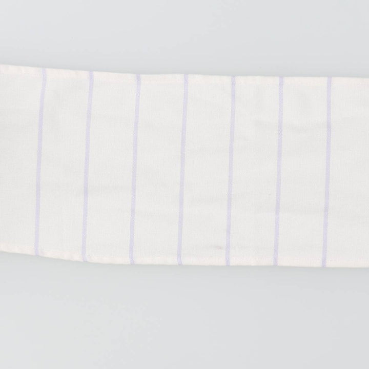 Elulu Original Remake Big Ribbon Shirt, Long Sleeve Button-Down Striped Shirt, Made in USA, Women's Size M cotton white type Vintage Second Hand