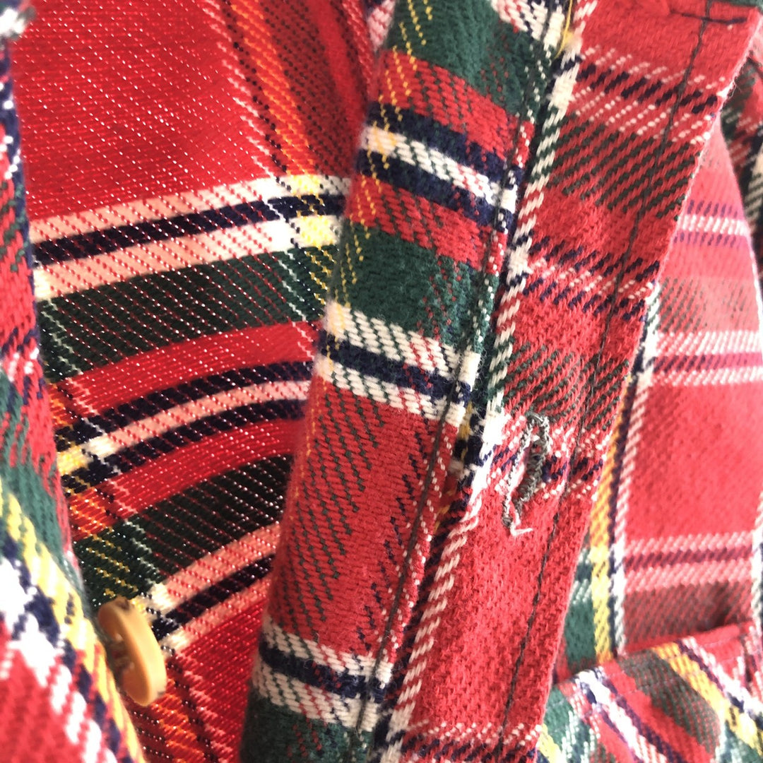 70'S JCPenney BIG MAC Long Sleeve Flannel Check Shirt Men's Size L Vintage /eaa513243