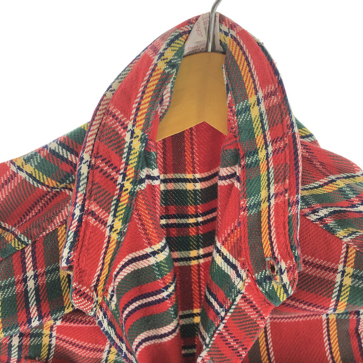 70'S JCPenney BIG MAC Long Sleeve Flannel Check Shirt Men's Size L Vintage /eaa513243