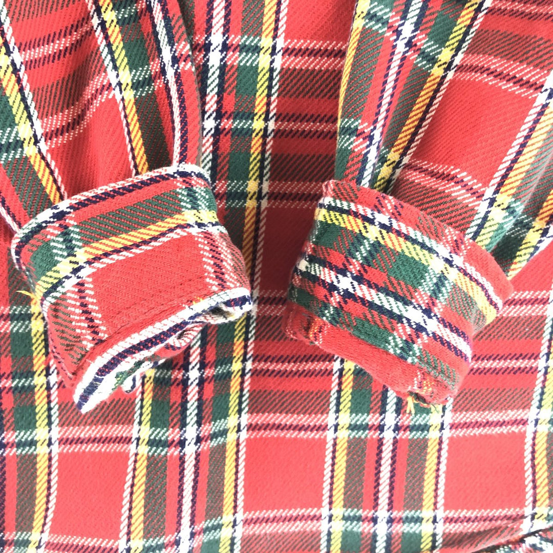 70'S JCPenney BIG MAC Long Sleeve Flannel Check Shirt Men's Size L Vintage /eaa513243