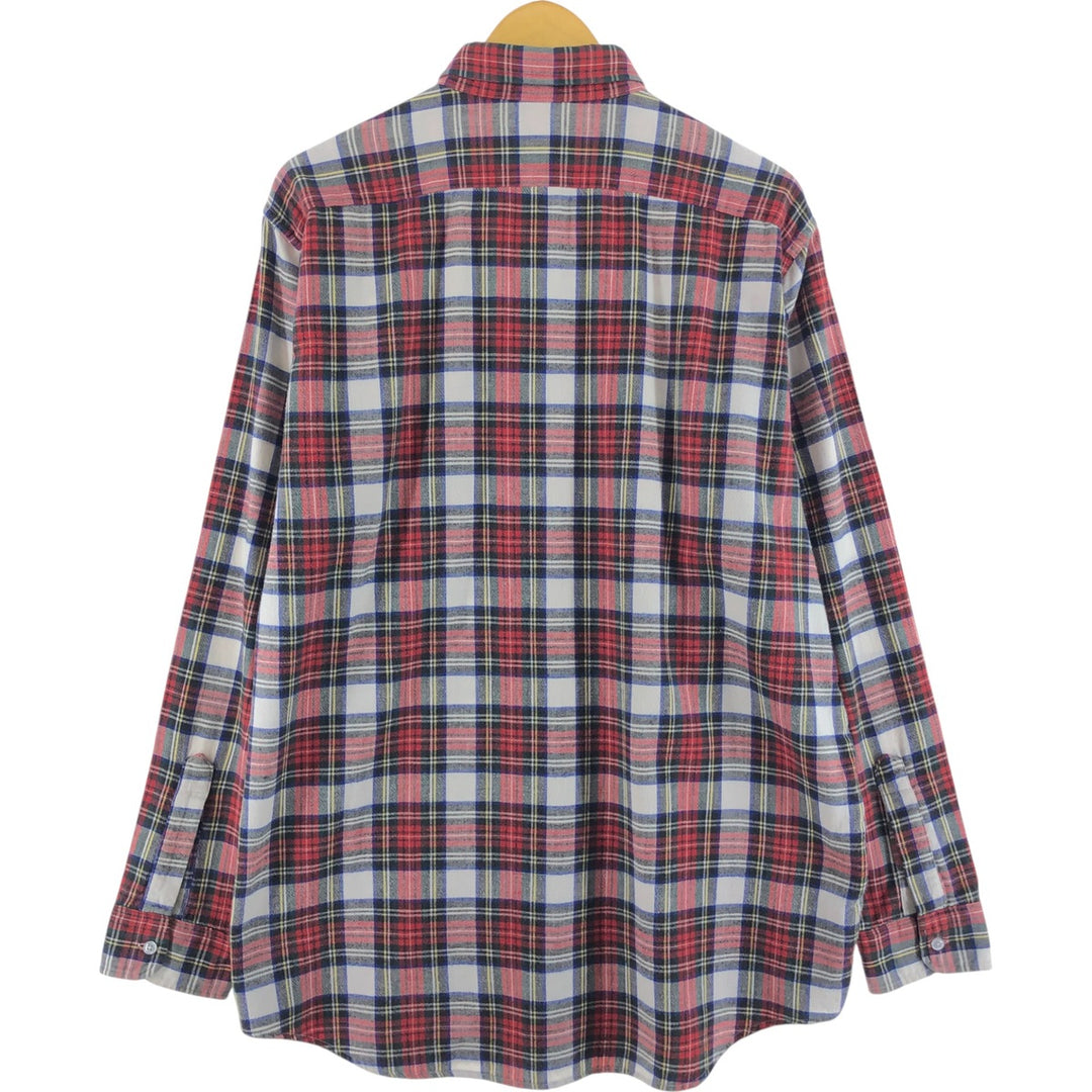 LLBean Long Sleeve Button-Down Check Shirt Made in USA Men's XL cotton red type Vintage Second Hand