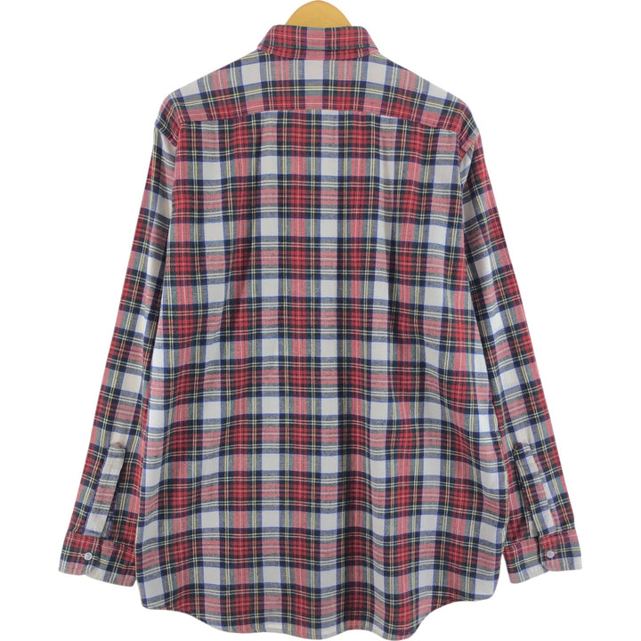 LLBean Long Sleeve Button-Down Check Shirt Made in USA Men's XL cotton red type Vintage Second Hand