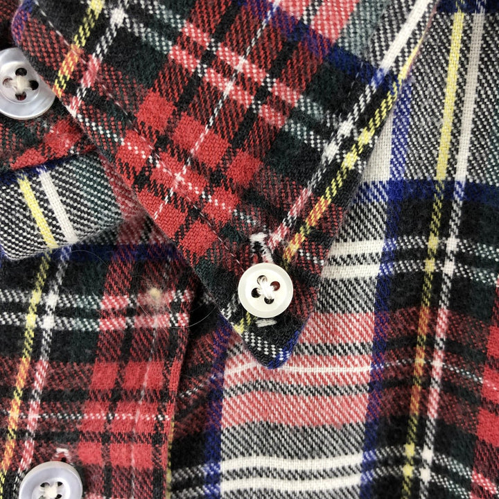 LLBean Long Sleeve Button-Down Check Shirt Made in USA Men's XL cotton red type Vintage Second Hand