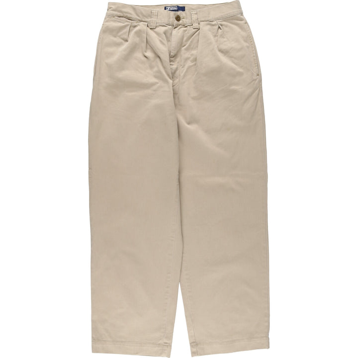 Ralph Lauren POLO by Ralph Lauren STANTON PANT, two-pleat chino pants, men's size W33. cotton Beige type Vintage Second Hand