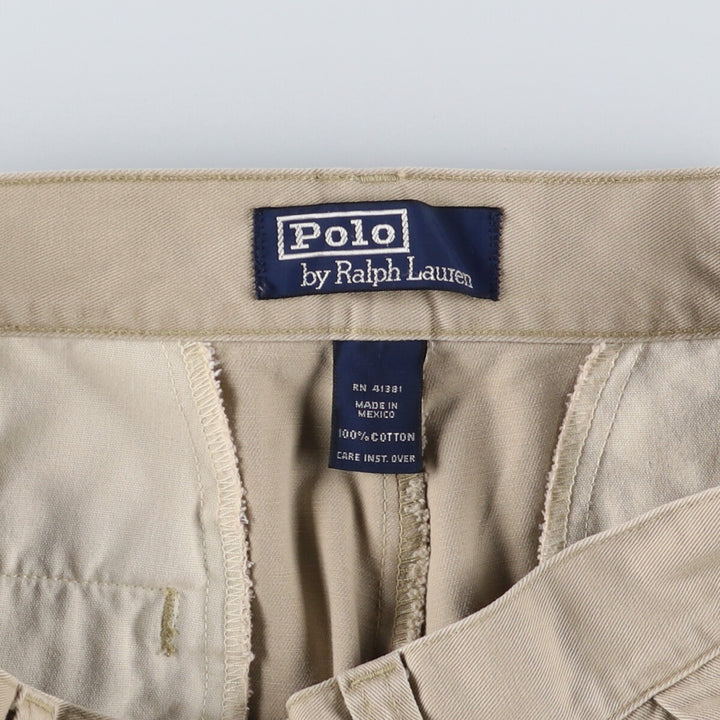 Ralph Lauren POLO by Ralph Lauren STANTON PANT, two-pleat chino pants, men's size W33. cotton Beige type Vintage Second Hand