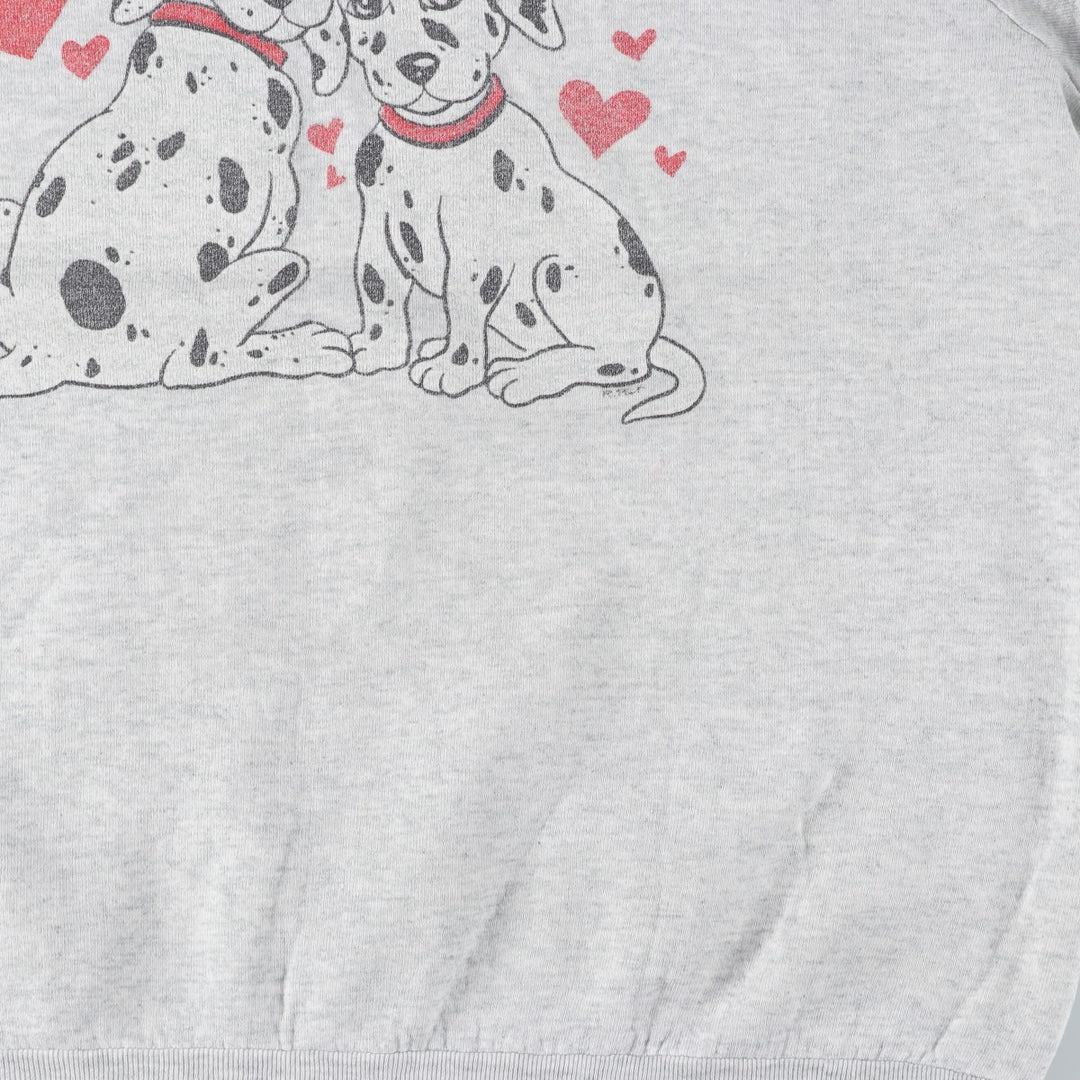 90'S Fruit of the Loom Dog Print Animal Sweatshirt, Made in USA, Women's Size XL (Equivalent), Vintage cotton gray type Vintage Second Hand