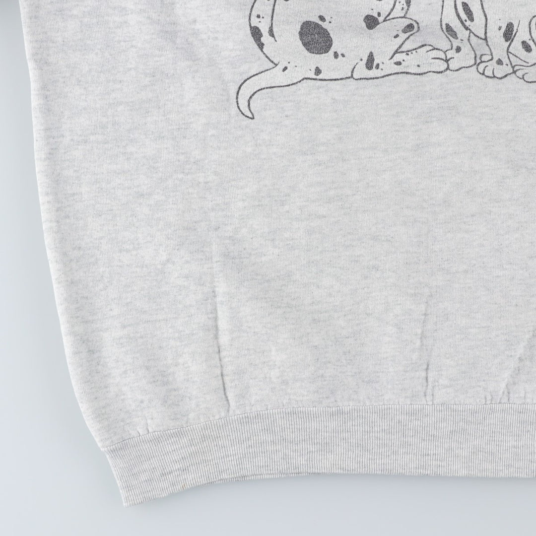 90'S Fruit of the Loom Dog Print Animal Sweatshirt, Made in USA, Women's Size XL (Equivalent), Vintage cotton gray type Vintage Second Hand