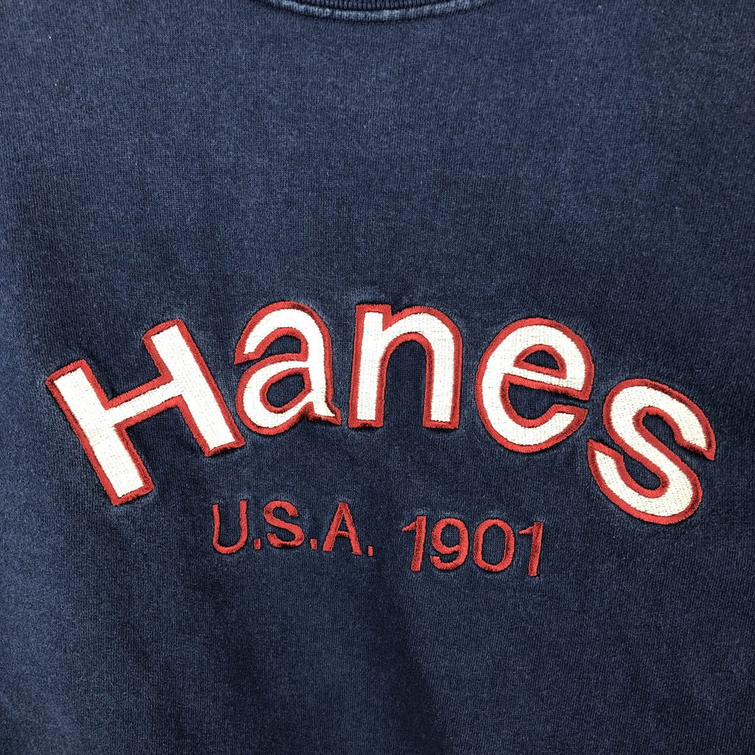 Hanes sweatshirt, women's size XL (approx.) cotton navy blue type Vintage Second Hand