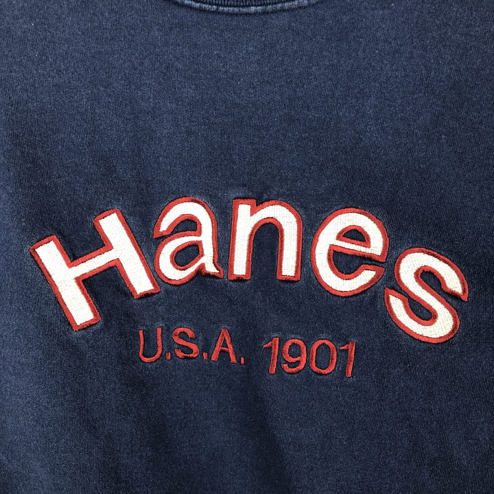 Hanes sweatshirt, women's size XL (approx.) cotton navy blue type Vintage Second Hand
