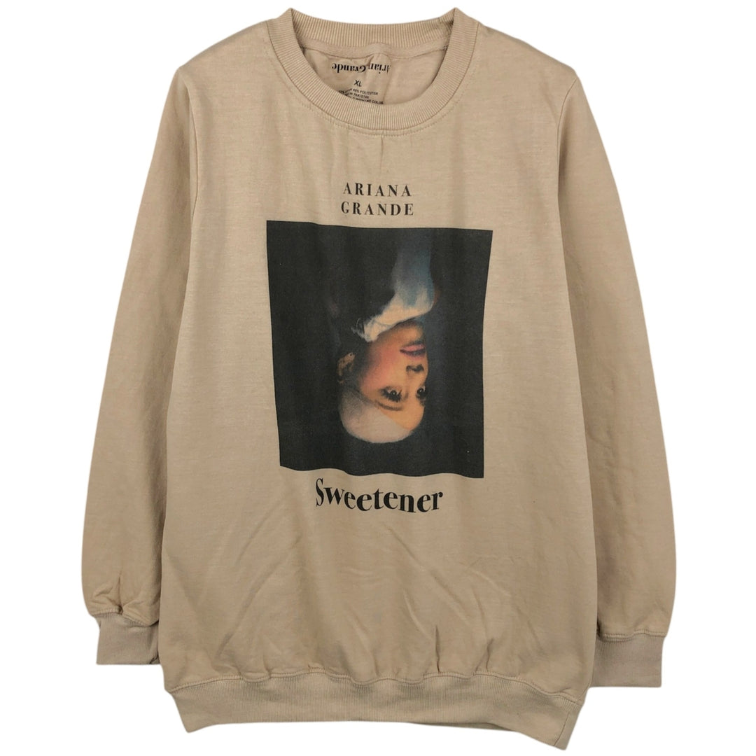 ARIANA GRANDE Band Sweatshirt (Women's XL equivalent) cotton Beige type Vintage Second Hand