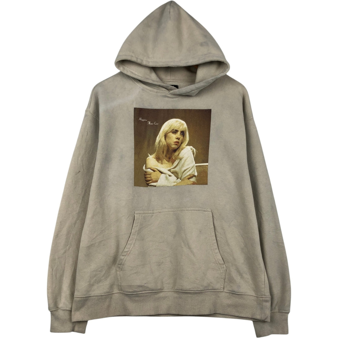 ARDENE BILLIE EILISH Billie Eilish Band Sweatshirt Pullover Hoodie, Women's Size L (approx.) cotton Beige type Vintage Second Hand
