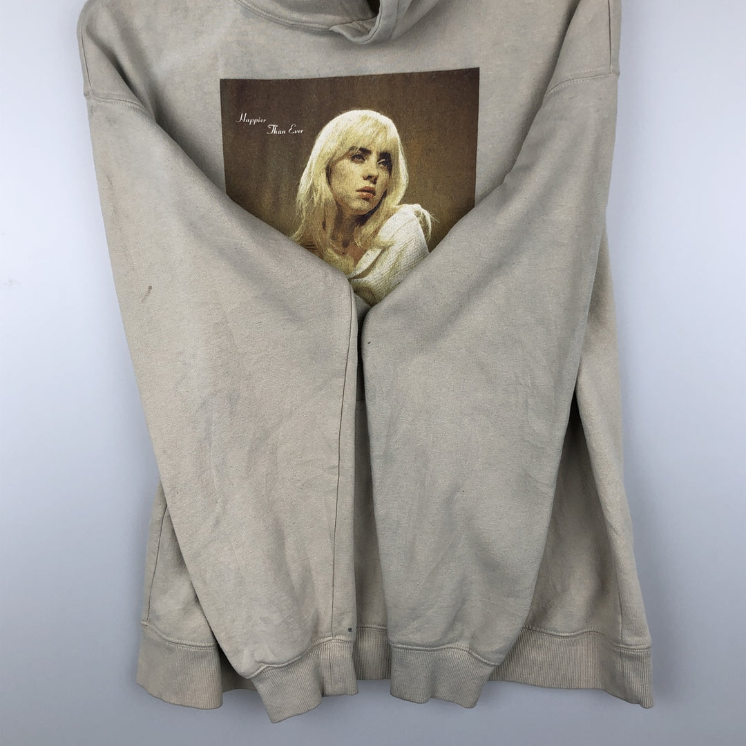 ARDENE BILLIE EILISH Billie Eilish Band Sweatshirt Pullover Hoodie, Women's Size L (approx.) cotton Beige type Vintage Second Hand