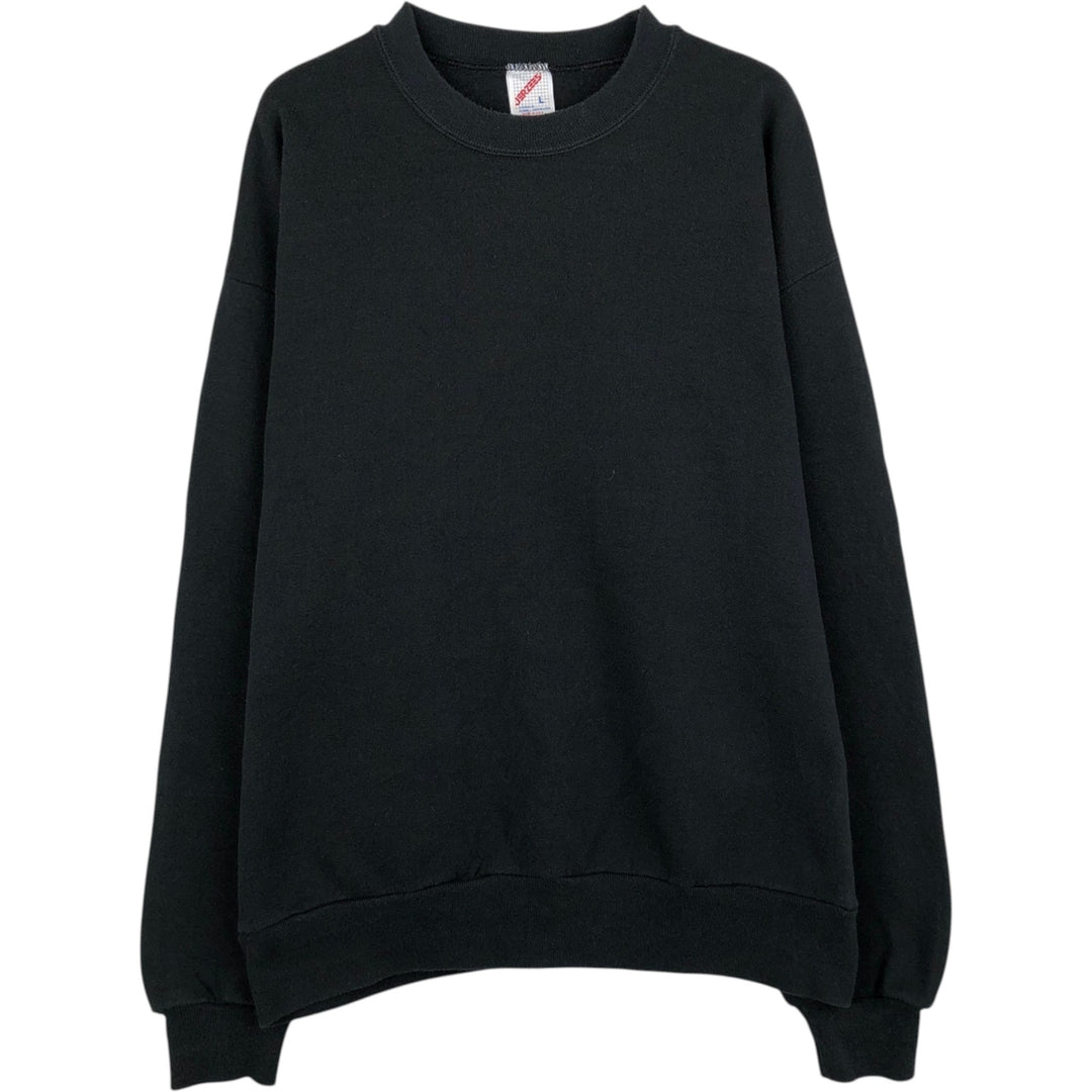 90'S Jerzees Plain Blank Sweatshirt Trainer Made in USA Men's Size L Vintage cotton black type Vintage Second Hand