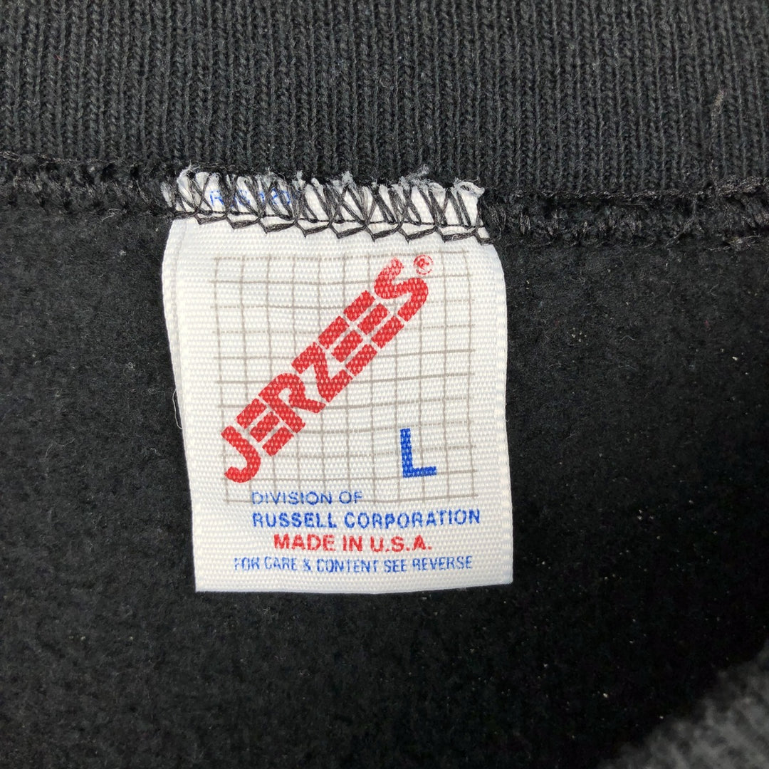 90'S Jerzees Plain Blank Sweatshirt Trainer Made in USA Men's Size L Vintage cotton black type Vintage Second Hand