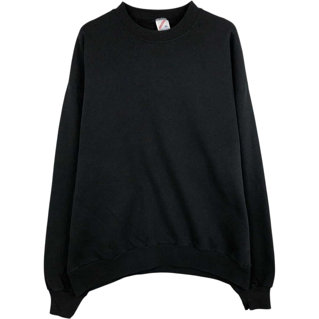 90'S Jerzees Plain Blank Sweatshirt Trainer Made in USA Men's XL Vintage cotton black type Vintage Second Hand