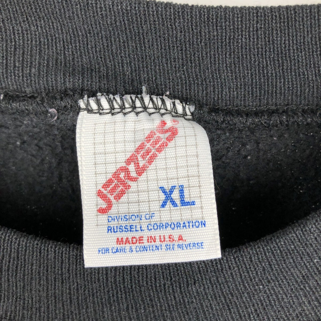 90'S Jerzees Plain Blank Sweatshirt Trainer Made in USA Men's XL Vintage cotton black type Vintage Second Hand