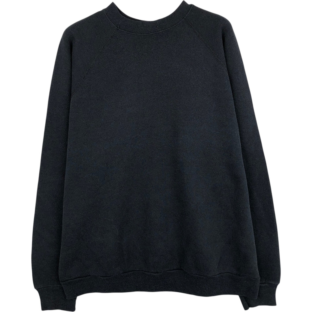 80'S Tultex Plain Blank Sweatshirt, Made in USA, Men's XL equivalent, Vintage, Raglan Sleeves acrylic black type Vintage Second Hand