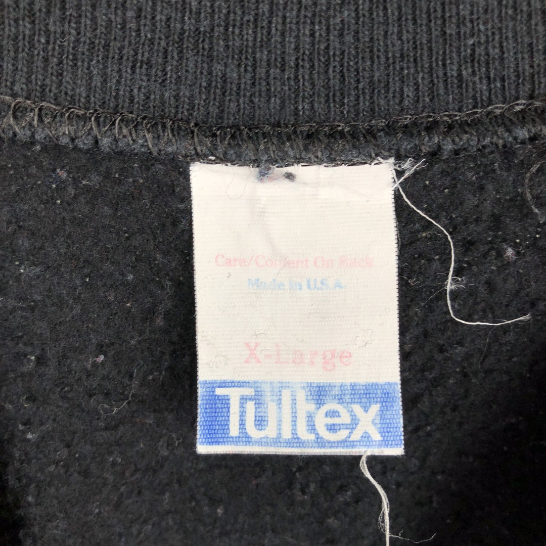 80'S Tultex Plain Blank Sweatshirt, Made in USA, Men's XL equivalent, Vintage, Raglan Sleeves acrylic black type Vintage Second Hand
