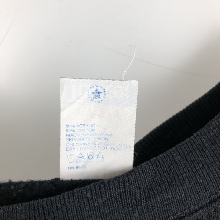80'S Tultex Plain Blank Sweatshirt, Made in USA, Men's XL equivalent, Vintage, Raglan Sleeves acrylic black type Vintage Second Hand
