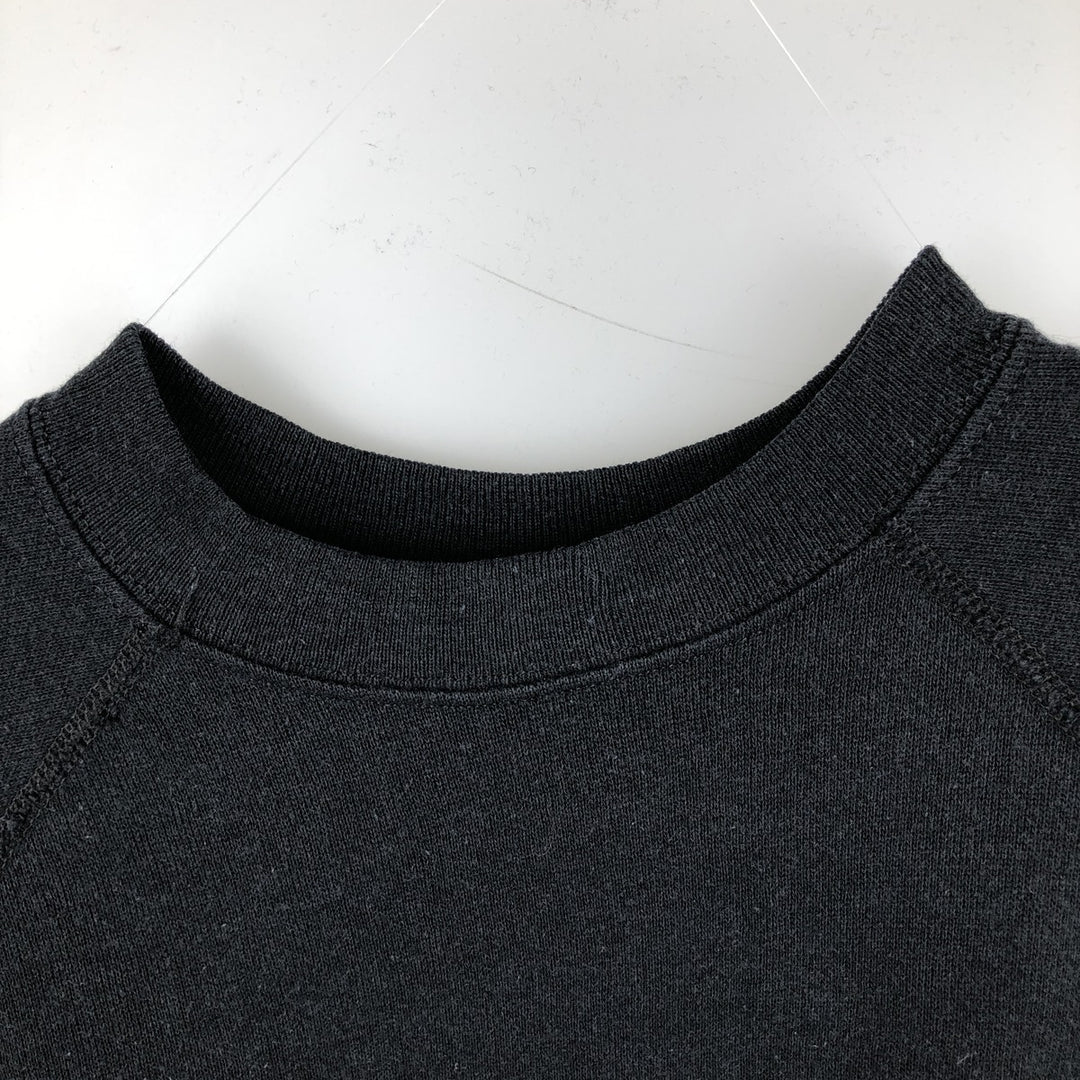 80'S Tultex Plain Blank Sweatshirt, Made in USA, Men's XL equivalent, Vintage, Raglan Sleeves acrylic black type Vintage Second Hand
