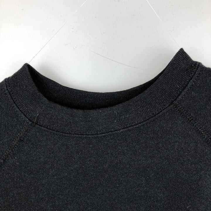 80'S Tultex Plain Blank Sweatshirt, Made in USA, Men's XL equivalent, Vintage, Raglan Sleeves acrylic black type Vintage Second Hand