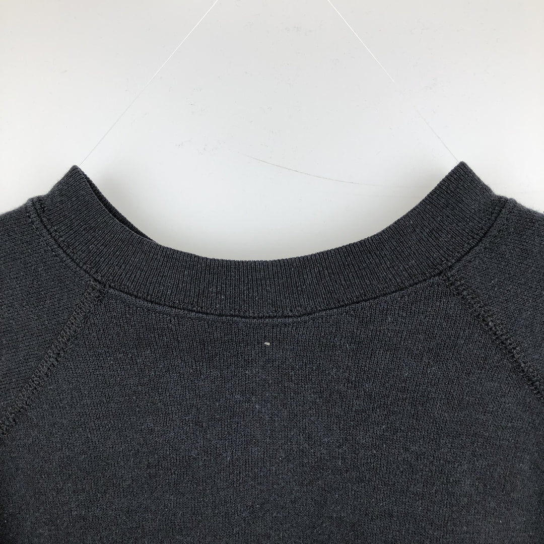 80'S Tultex Plain Blank Sweatshirt, Made in USA, Men's XL equivalent, Vintage, Raglan Sleeves acrylic black type Vintage Second Hand