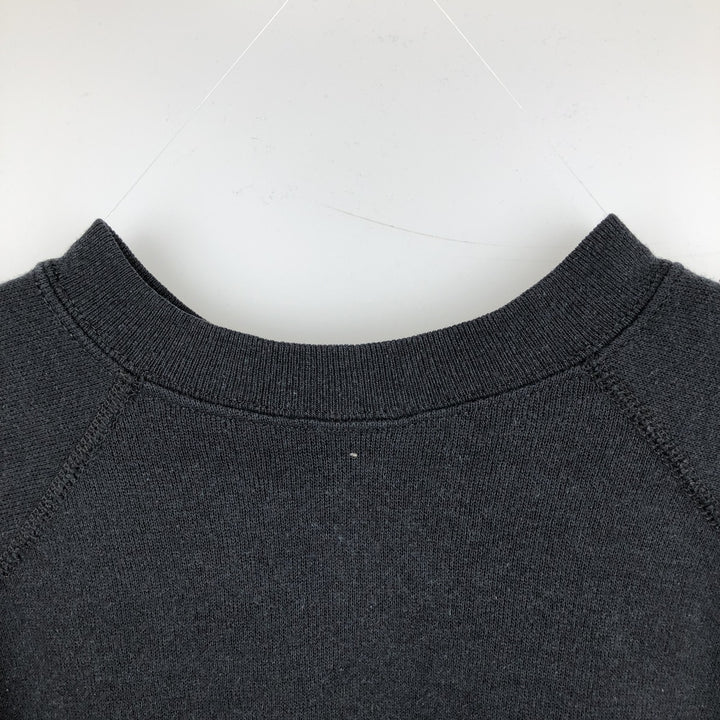 80'S Tultex Plain Blank Sweatshirt, Made in USA, Men's XL equivalent, Vintage, Raglan Sleeves acrylic black type Vintage Second Hand