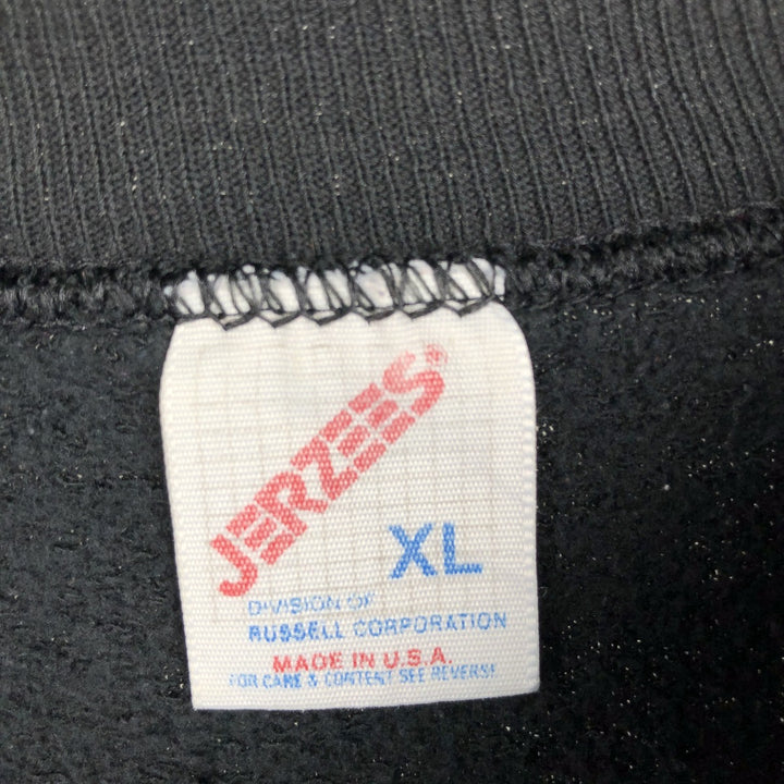 90'S Jerzees Plain Blank Sweatshirt Trainer Made in USA Men's XL Vintage cotton black type Vintage Second Hand