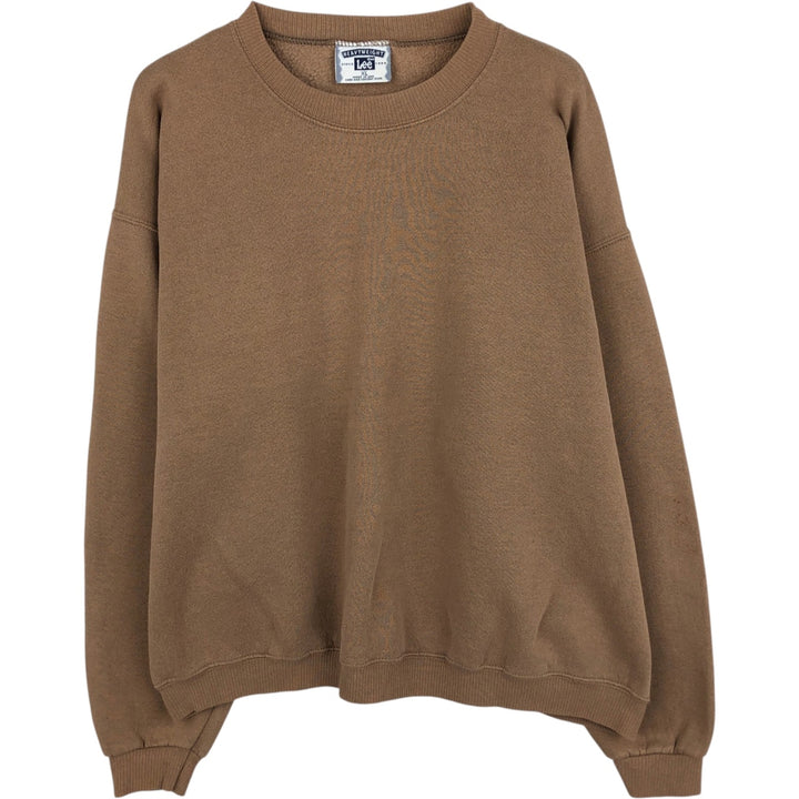Vintage 90'S Lee Heavyweight Blank Sweatshirt, Made in USA, Men's Size XL cotton beige type brown Vintage Second Hand