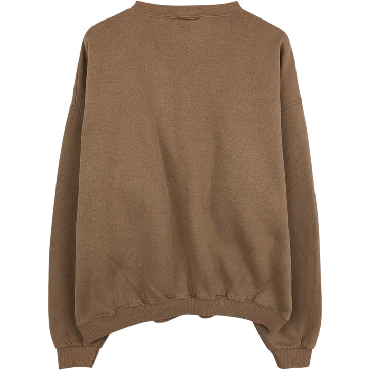 Vintage 90'S Lee Heavyweight Blank Sweatshirt, Made in USA, Men's Size XL cotton beige type brown Vintage Second Hand
