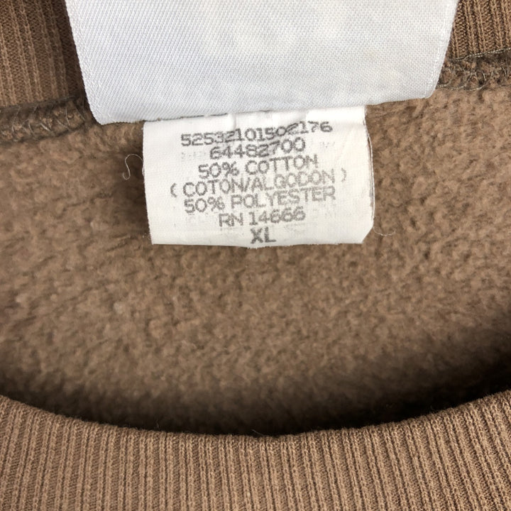 Vintage 90'S Lee Heavyweight Blank Sweatshirt, Made in USA, Men's Size XL cotton beige type brown Vintage Second Hand