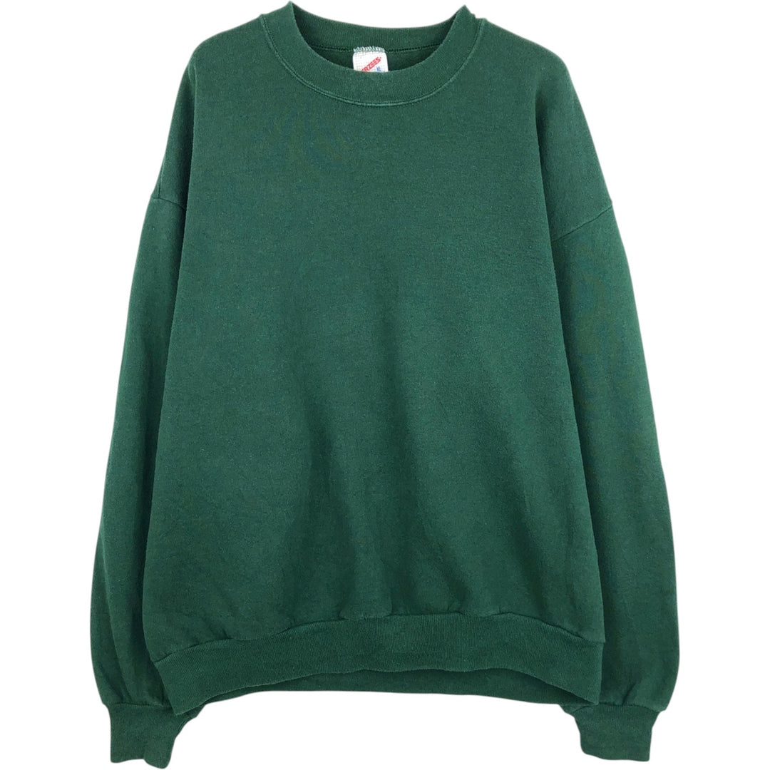 90'S Jerzees Plain Blank Sweatshirt Trainer Made in USA Men's XL Vintage cotton Green type dark green Vintage Second Hand