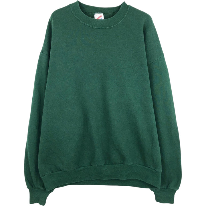 90'S Jerzees Plain Blank Sweatshirt Trainer Made in USA Men's XL Vintage cotton Green type dark green Vintage Second Hand