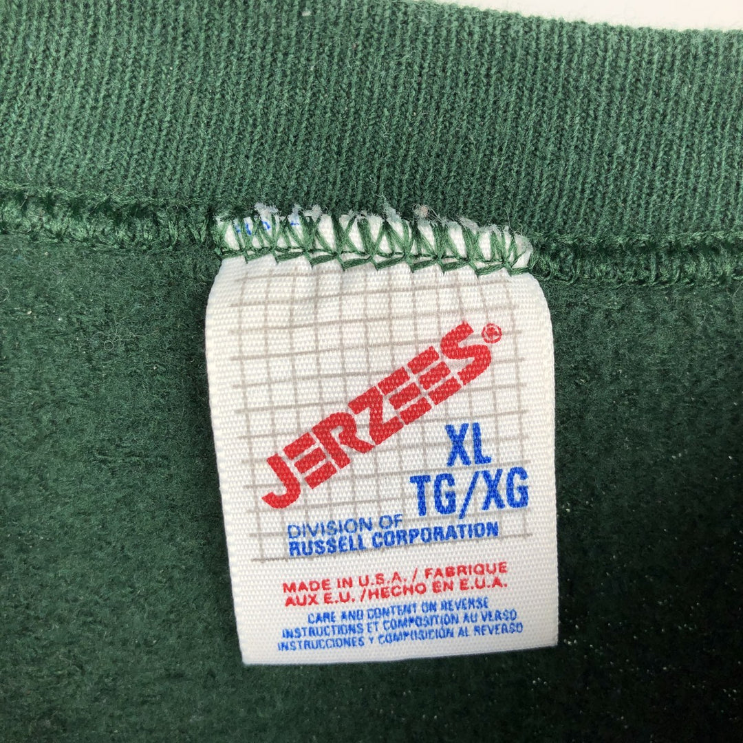90'S Jerzees Plain Blank Sweatshirt Trainer Made in USA Men's XL Vintage cotton Green type dark green Vintage Second Hand
