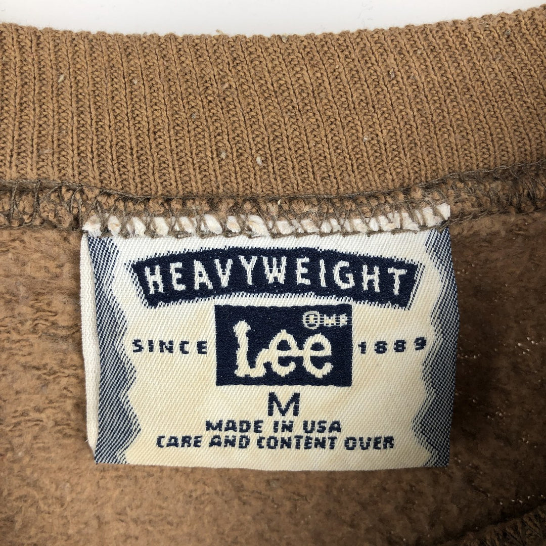 90'S Lee Heavyweight Plain Blank Sweatshirt, Made in USA, Men's Size M (Equivalent), Vintage cotton beige type brown Vintage Second Hand