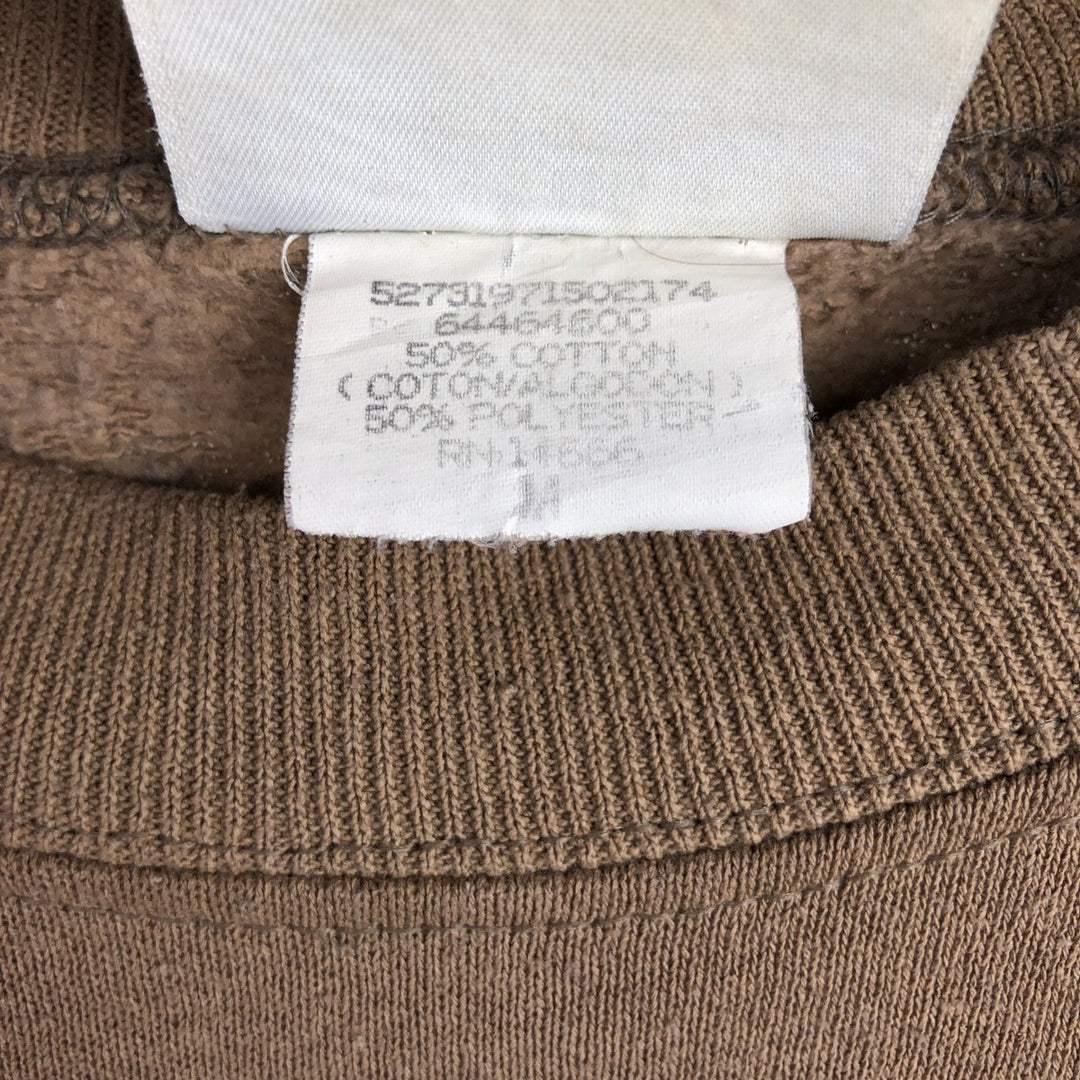 90'S Lee Heavyweight Plain Blank Sweatshirt, Made in USA, Men's Size M (Equivalent), Vintage cotton beige type brown Vintage Second Hand