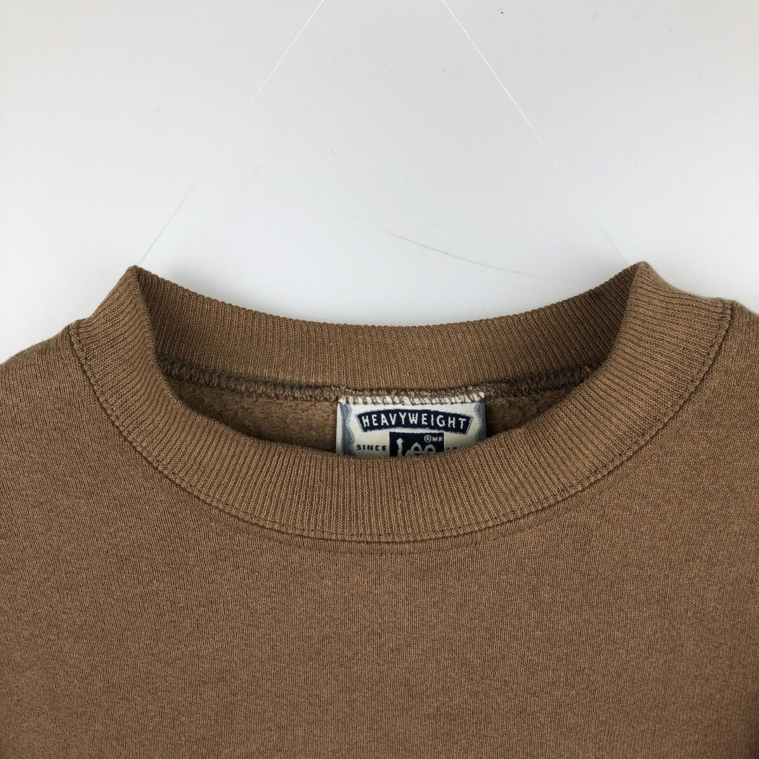 90'S Lee Heavyweight Plain Blank Sweatshirt, Made in USA, Men's Size M (Equivalent), Vintage cotton beige type brown Vintage Second Hand