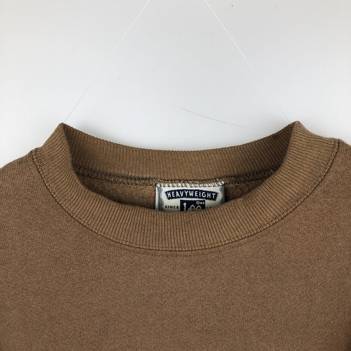 90'S Lee Heavyweight Plain Blank Sweatshirt, Made in USA, Men's Size M (Equivalent), Vintage cotton beige type brown Vintage Second Hand