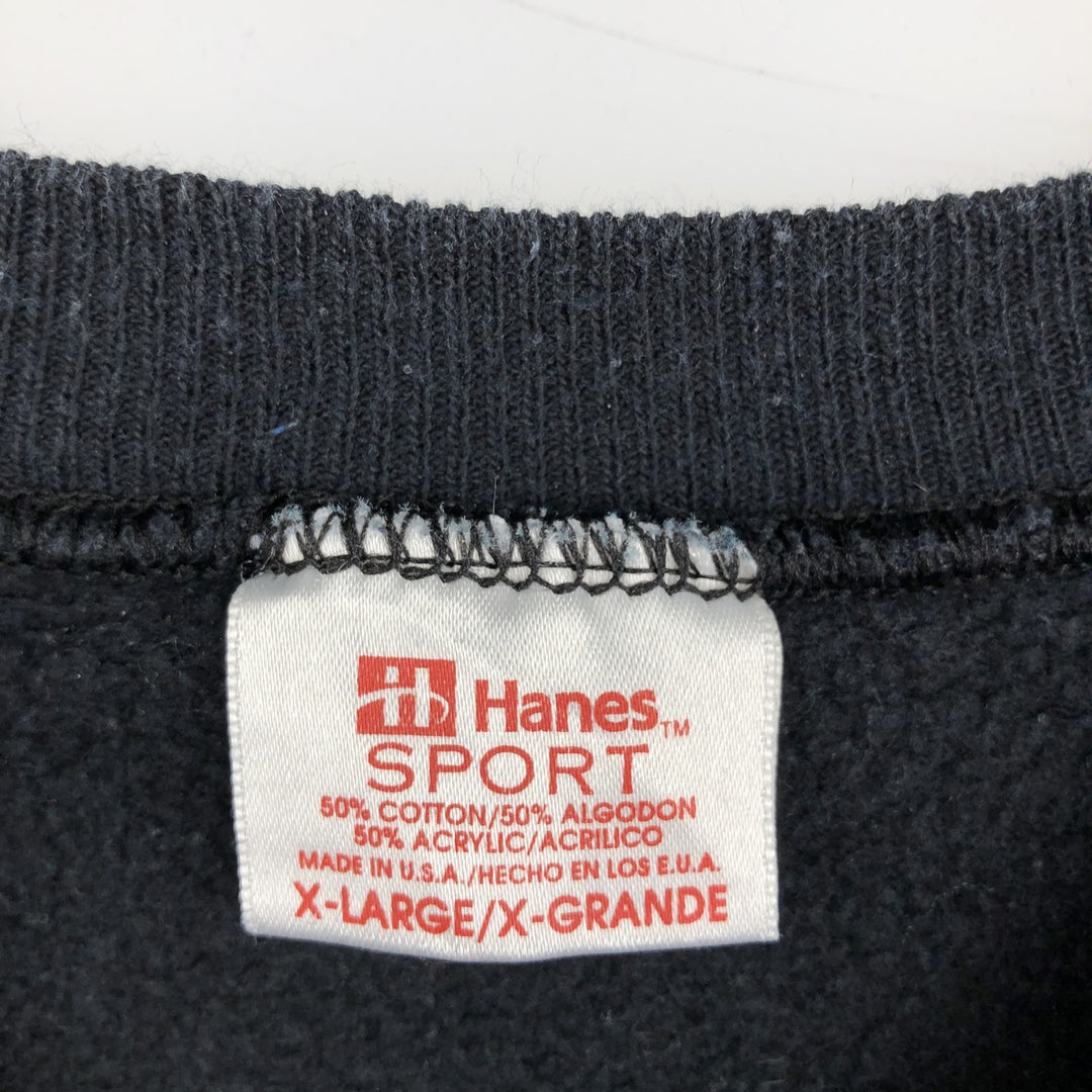 Vintage 90'S Hanes SPORT plain blank sweatshirt, made in the USA, men's size XL cotton black type Vintage Second Hand