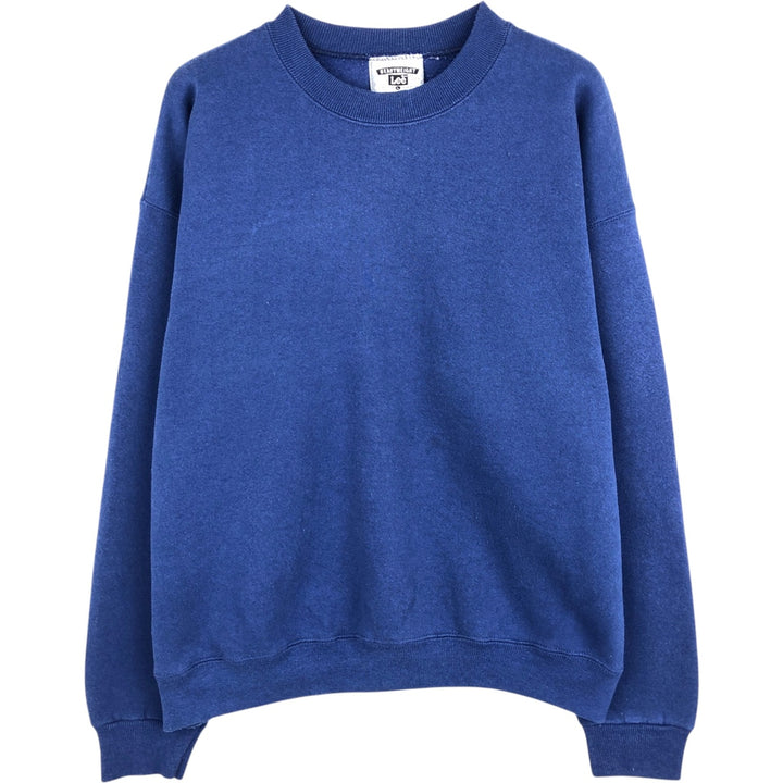 Vintage 90'S Lee Heavyweight Blank Sweatshirt, Made in USA, Men's Size L cotton blue type Vintage Second Hand