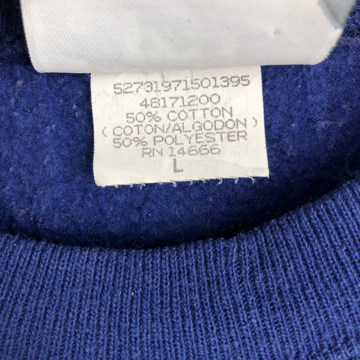 Vintage 90'S Lee Heavyweight Blank Sweatshirt, Made in USA, Men's Size L cotton blue type Vintage Second Hand