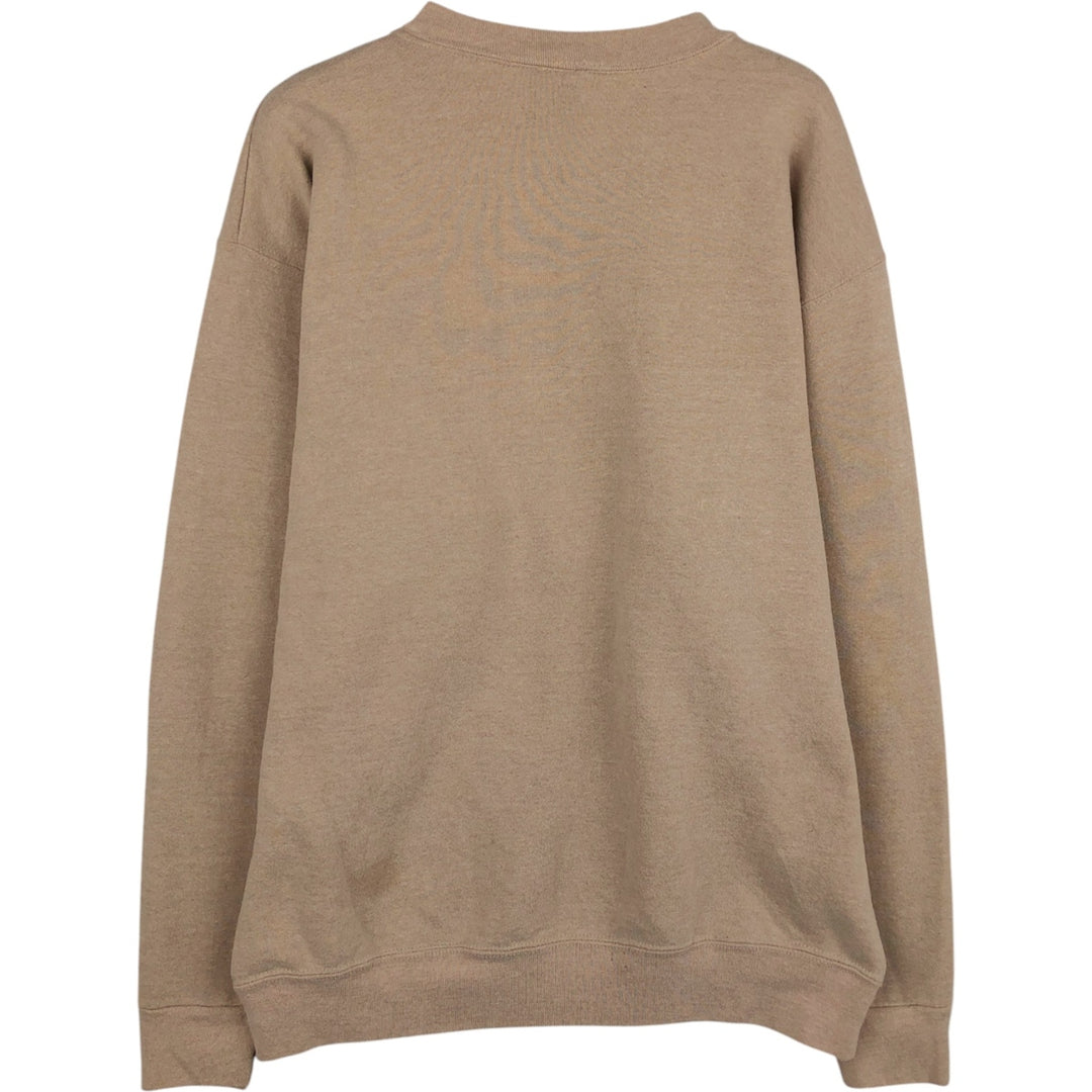 90'S Oneita Power-Sweats plain blank sweatshirt, made in the USA, men's size L, vintage polyester Beige type Vintage Second Hand