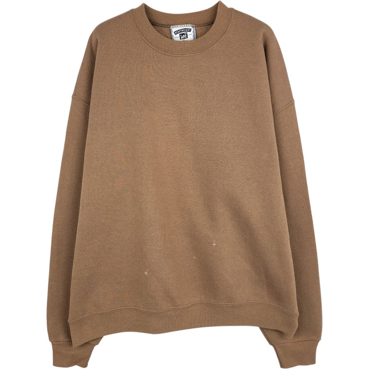 Vintage 90'S Lee Heavyweight Blank Sweatshirt, Made in USA, Men's Size XL cotton beige type brown Vintage Second Hand
