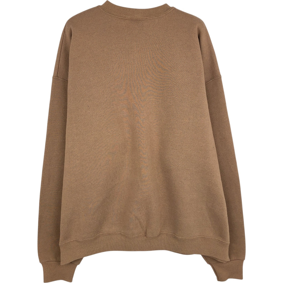 Vintage 90'S Lee Heavyweight Blank Sweatshirt, Made in USA, Men's Size XL cotton beige type brown Vintage Second Hand