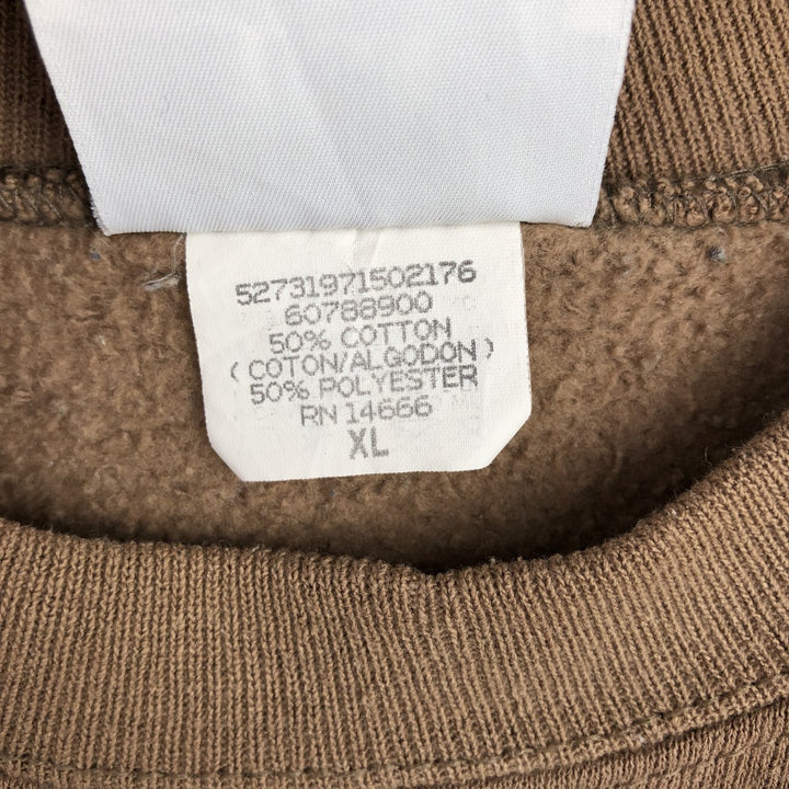 Vintage 90'S Lee Heavyweight Blank Sweatshirt, Made in USA, Men's Size XL cotton beige type brown Vintage Second Hand