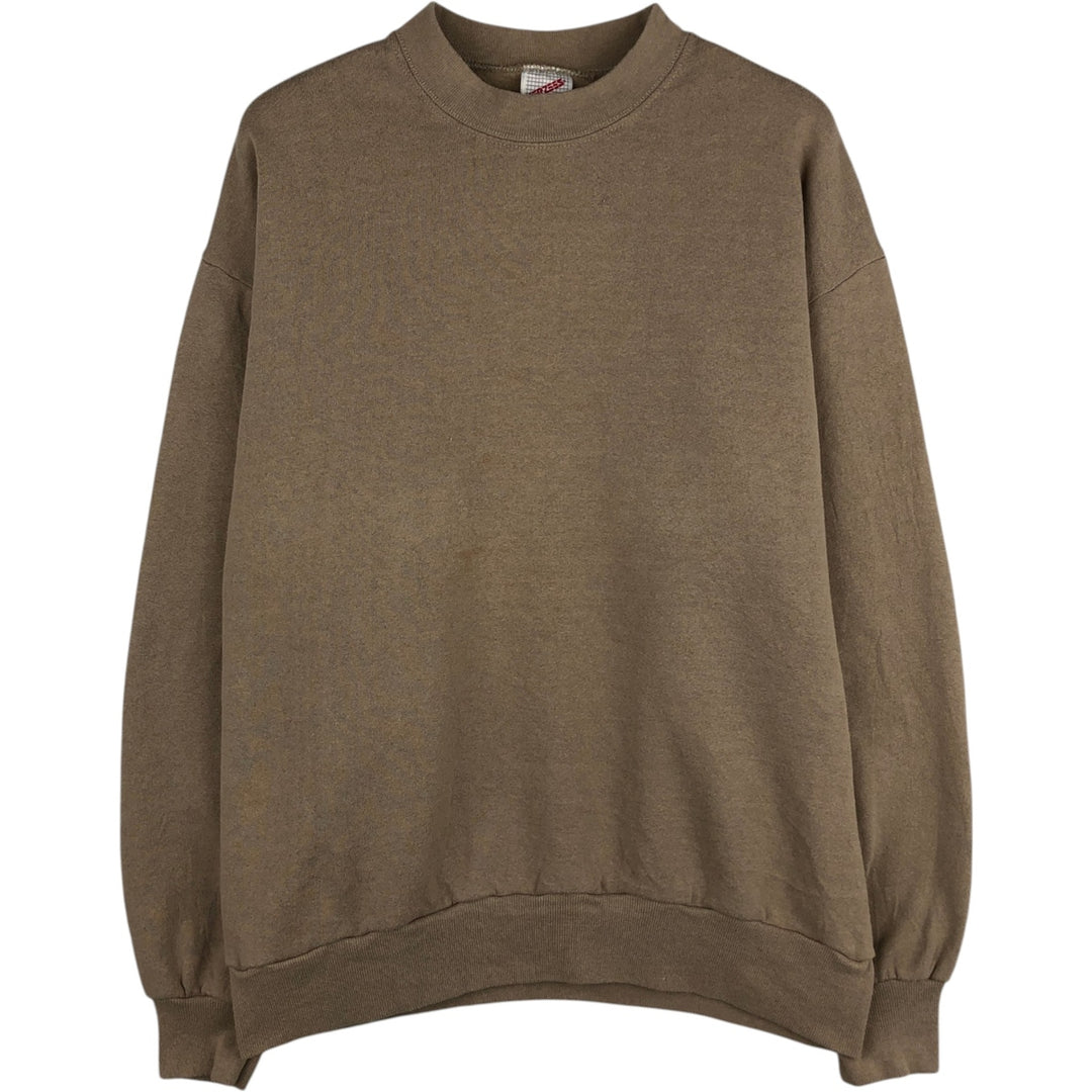 90'S Jerzees Plain Blank Sweatshirt Trainer Made in USA Men's Size L Vintage cotton Beige type Vintage Second Hand