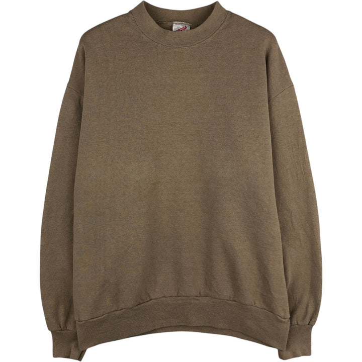 90'S Jerzees Plain Blank Sweatshirt Trainer Made in USA Men's Size L Vintage cotton Beige type Vintage Second Hand