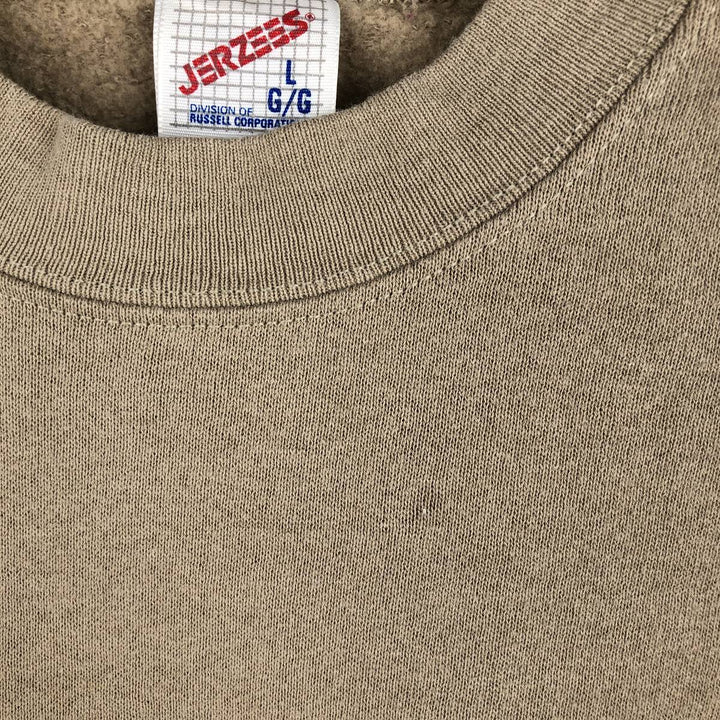 90'S Jerzees Plain Blank Sweatshirt Trainer Made in USA Men's Size L Vintage cotton Beige type Vintage Second Hand